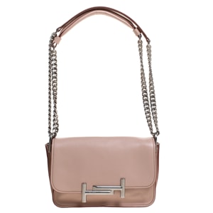 Tod's Blush Pink Leather MIni Double T Shoulder Bag