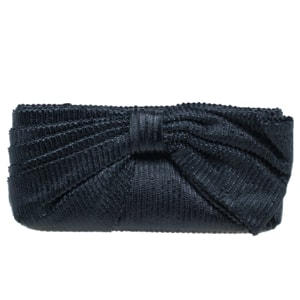 Valentino Black Pleated Oversized Bow Clutch Bag