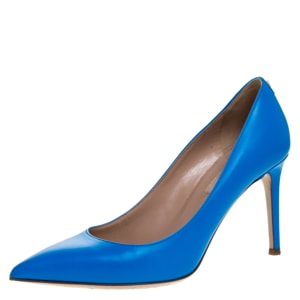Valentino Blue Leather Rockstud Pointed Toe Pumps Size 36