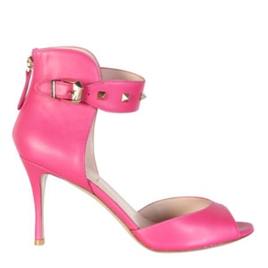 Valentino Pink Leather Rockstud Sandals Size 39