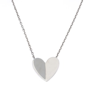 Van Cleef & Arpels Frivole Heart 18K White Gold Pendant Necklace