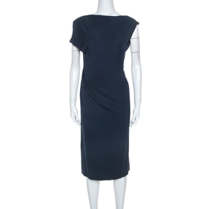 Vivienne Westwood Anglomania Dark Teal Ruched Stretch Jersey Dress M