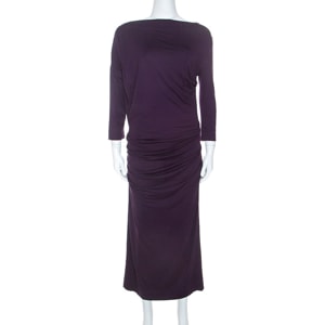 Vivienne Westwood Anglomania Purple Jersey Ruched Shaman Dress L