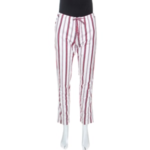 Zadig & Voltaire White Striped Twill Cotton Paris Raye Pants S