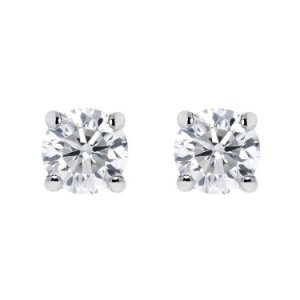 C W Sellors Diamond Jewellery - 18ct white gold 0.40ct diamond solitaire brilliant cut stud earrings