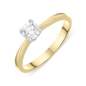 18ct Yellow Gold 0.41ct Diamond Brilliant Cut Solitaire Ring