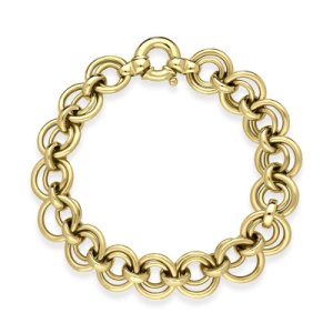 9ct Yellow Gold Circle Linked Handmade Bracelet