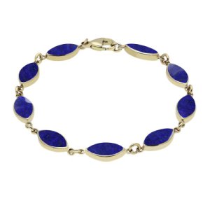 9ct Yellow Gold Lapis Lazuli Marquise Bracelet