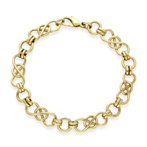 9ct Yellow Gold Swirl Linked Handmade Bracelet