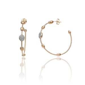Chimento Armillas Acqua 18ct Rose Gold 0.24ct Diamond Large Hoop Earrings