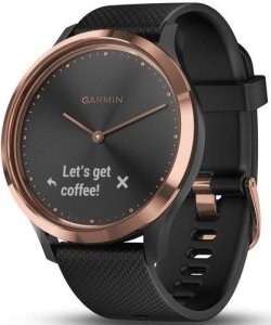 Garmin Watch Vivomove HR Rose Gold with Black Silicone Band