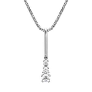C W Sellors Diamond Jewellery - Platinum three stone graduated diamond necklace