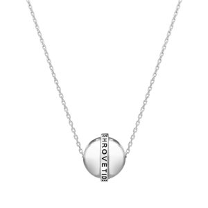 Shrovetide Sterling Silver Engraved Royal Shrovetide Football Necklace