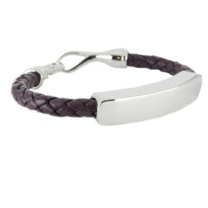 Shrovetide Sterling Silver Leather Ladies Purple Bracelet