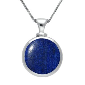 Sterling Silver Lapis Lazuli Double Sided Dinky Fob Necklace