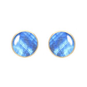 C W Sellors - Sterling silver moonstone 4mm classic small round stud earrings