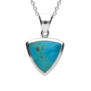 Sterling Silver Turquoise Curved Triangle Necklace