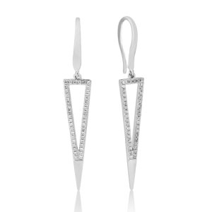 Waterford Jewellery Sterling Silver Cubic Zirconia Open Triangle Earrings