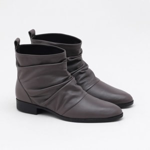 Ankle Boot Couro Cinza Platinum