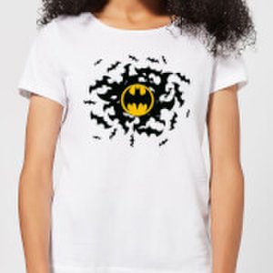T-Shirt Femme Batman DC Comics Tourbillon de Chauve-Souris - Blanc - S - Blanc