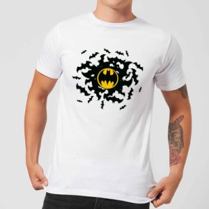 T-Shirt Homme Batman DC Comics Tourbillon de Chauve-Souris - Blanc - 4XL - Blanc