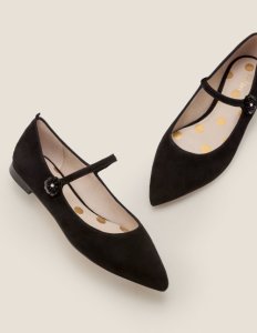 Chaussures plates à ornements Hallie BLK Femme Boden, Black