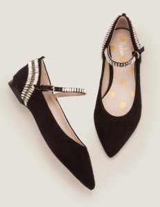 Chaussures plates ornementées Nella BLK Femme Boden, Black
