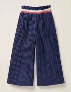 Pantalon étincelant plissé à la taille BLU Fille Boden, Indigo