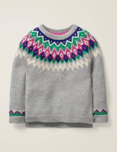 Pull motif jacquard GRY Fille Boden, Grey