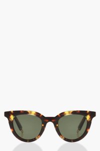 Boohoo - Lunettes de soleil yeux de chat papillon motif Écailles - marron - one size, marron