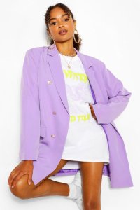 Oversize Double Breasted Blazer - Lilas - 36, Lilas