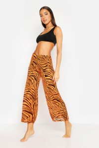 Boohoo - Pantalon de plage tigre fluo - orange - s, orange
