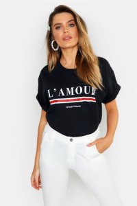 T-Shirt À Slogan L'Amour - Noir - S, Noir