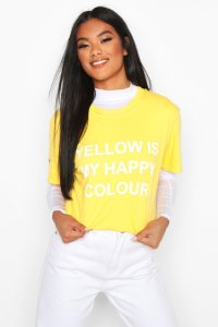 Boohoo - T-shirt caritatif my happy colour - jaune - 18-20, jaune