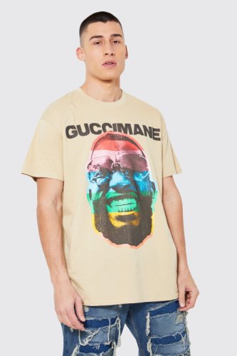 T-Shirt Oversize Officiel Gucci Mane - Marron Sable - L, Marron Sable