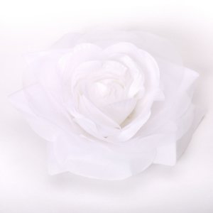 Claire's Barrette et épingle à cheveux avec rose en mousseline - Blanc