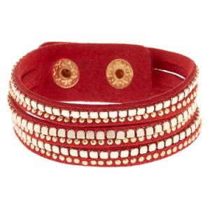 Claire's Bracelet double tour de poignet western rouge
