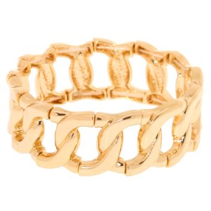 Claire's Bracelet élastique à chaîne couleur doré