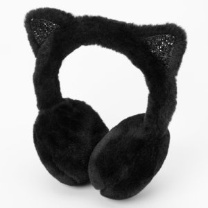 Claire's Cache-oreilles à oreilles de chat - Noir