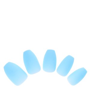 Claire's Faux ongles en forme de ballerine bleu pastel mat