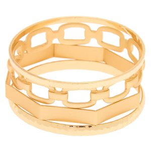 Claire's Lot de 4 bracelets fins bangle à chaîne couleur doré