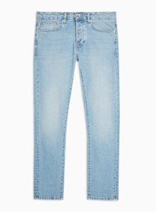 Topman - Bleu jean slim stretch légèrement délavé par considered