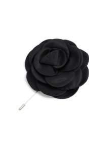 Topman - Noir broche de boutonnière fleur