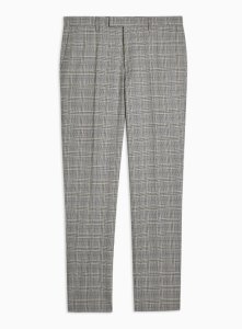Pantalon de costume slim gris à carreaux