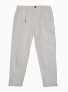 Pantalon fuselé plissé gris