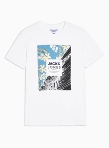 T-shirt blanc avec imprimé par Jack & Jones