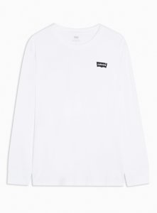 T-shirt blanc avec petit logo sur la poitrine par Levi's