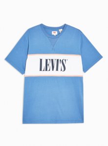 T-shirt bleu en colour block par Levi's