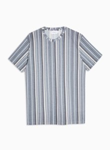 Topman - T-shirt en maille bleu marine rayé