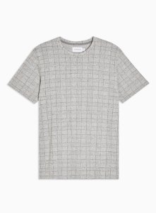 T-shirt gris à carreaux